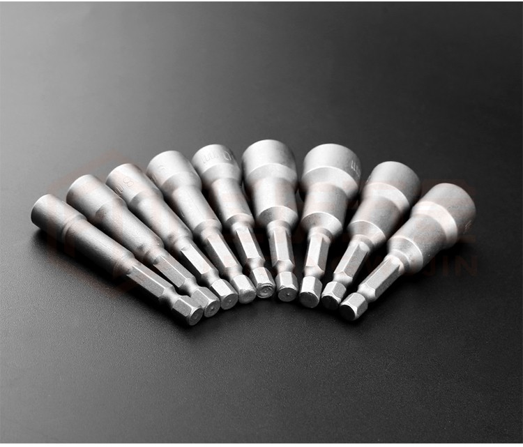 风批磁性套筒外六角套筒头电钻套头内六角加长批头强磁电动扳手 65x6