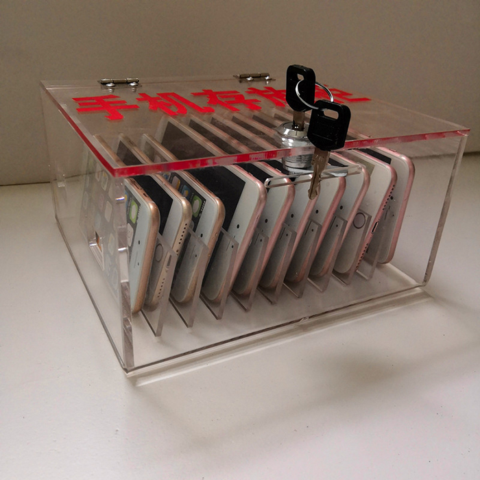 手机存放盒手机存放柜员工ktv亚克力手机存放箱手机寄存柜充电 【6层