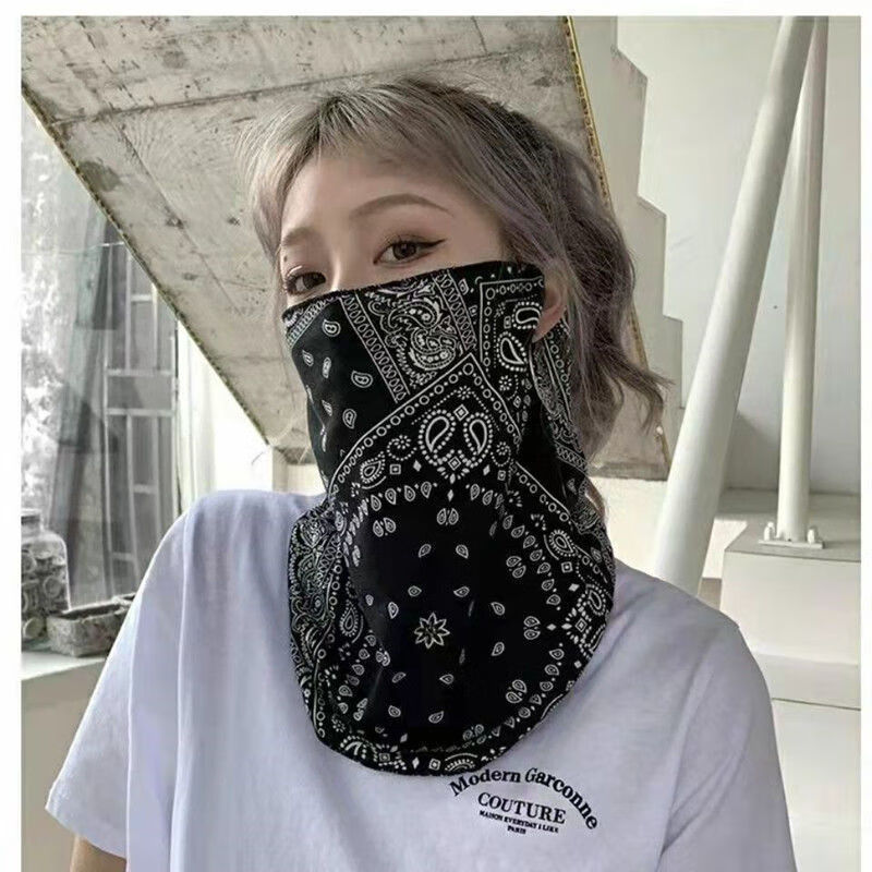 防晒围脖女士夏天防晒面罩骑行面罩遮脸护全脸防晒围脖脖套护颈冰丝