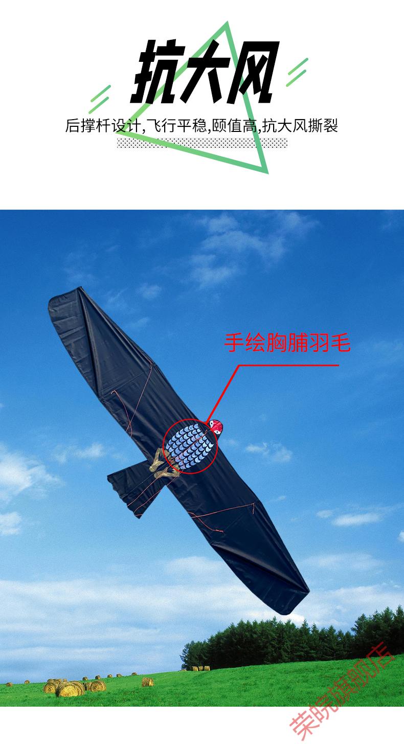 瑾宇风筝 新款544软伞布老鹰风筝碳杆抗风板鹰风筝大人专用滑板鹰风筝