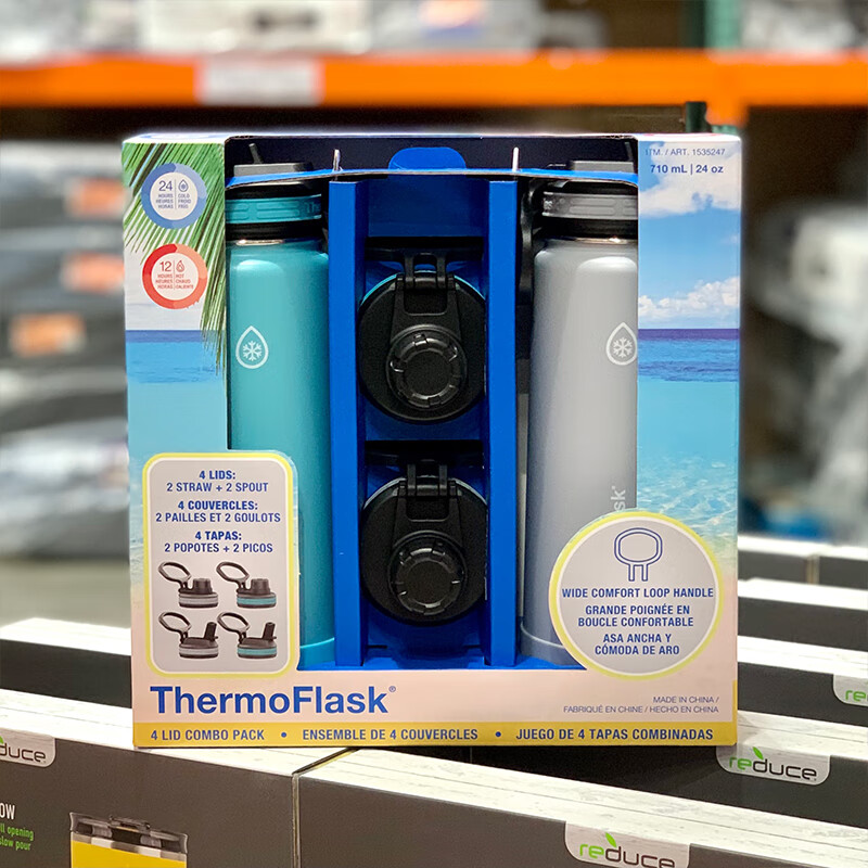 thermoflask 美国直邮 不锈钢保温保冷杯大容量便捷户外水杯 白色
