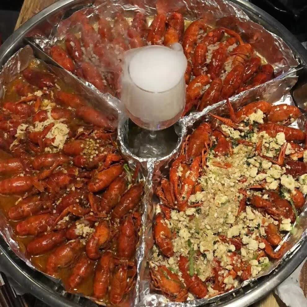 海鲜大咖盘龙虾盘子特大号圆形龙虾带耳拼盘不锈钢大咖盘定制圆形拼盘