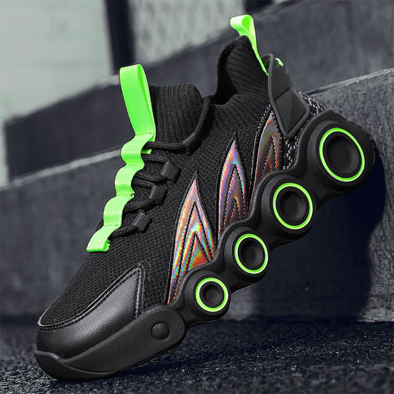 夏秋季鞋子男2021新款男鞋鞋男生潮流百搭透气防臭白色风火轮39