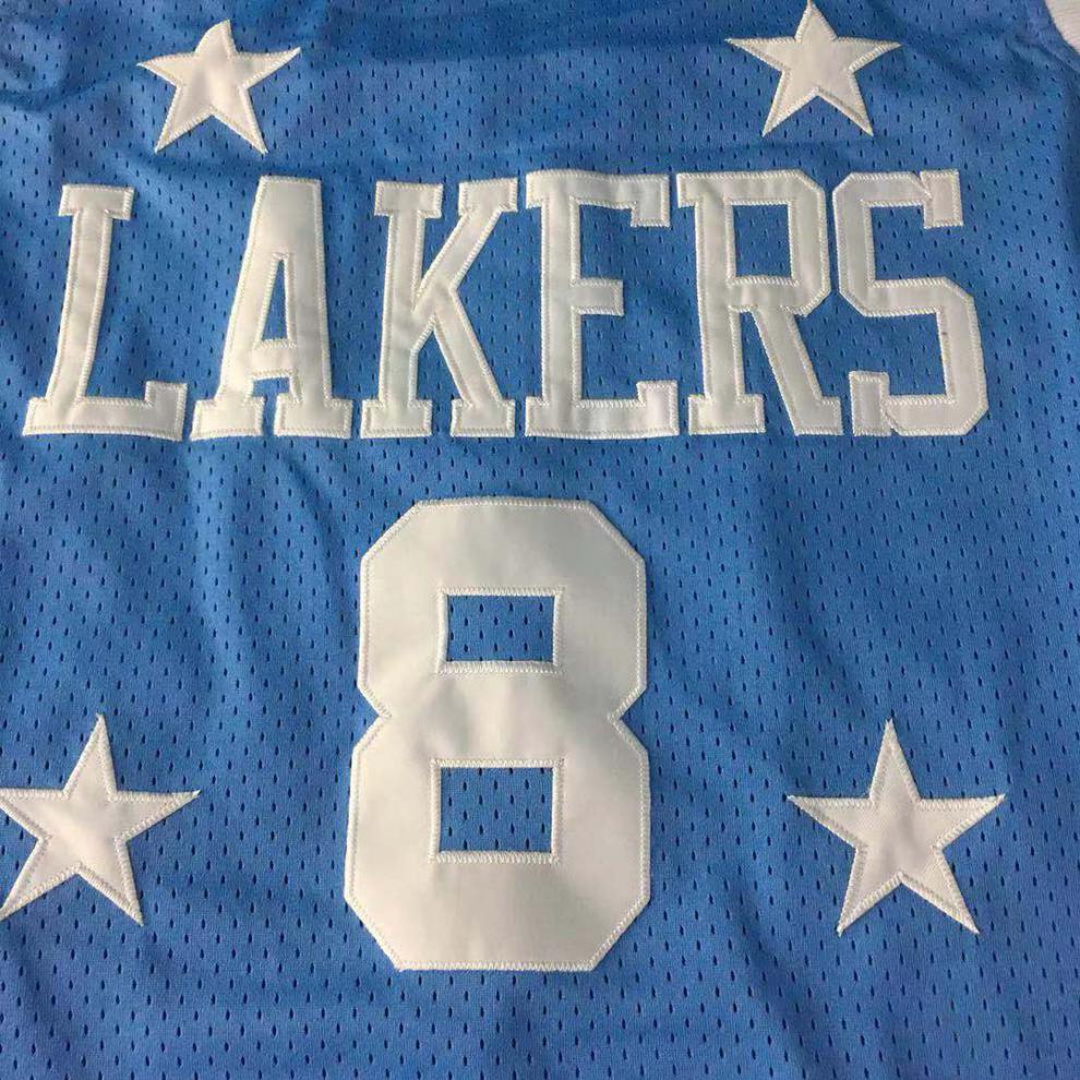 《8科比24号湖人队复古决赛四星城市版mn标刺绣篮球服球衣 套装 8科比