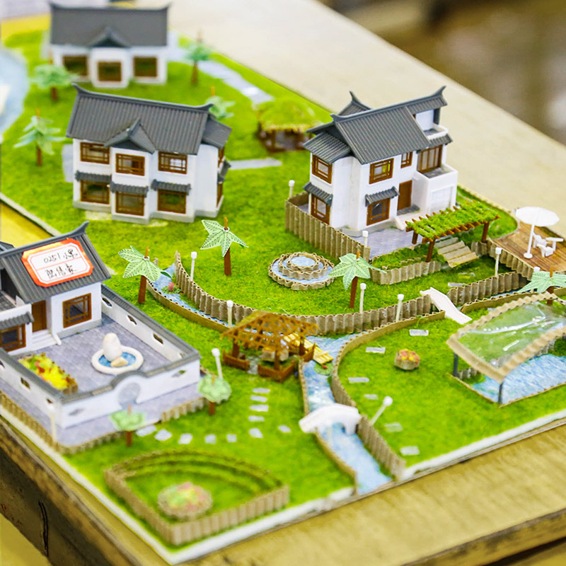 中天模型建筑中天模型中华庭院拼装古风别墅模型小房子模型手工制作