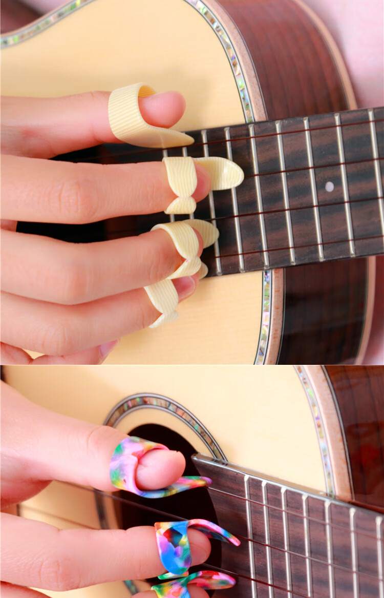 吉他拨片手指套拨片指弹尤克里里拇指拨片民谣电木食指中指弹片小鱼