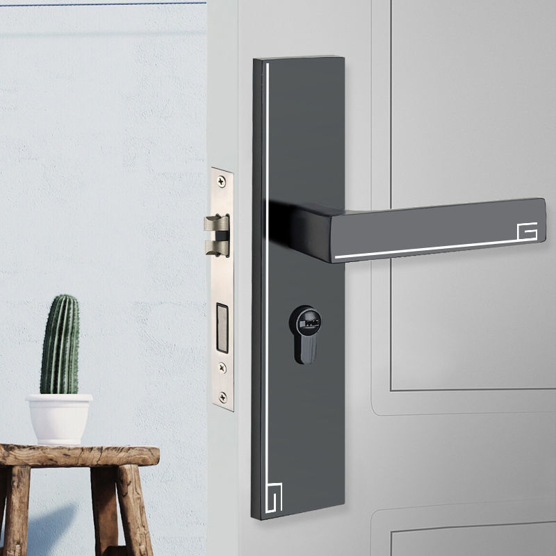 室内房门锁配件 中式房门磁吸分体卧室门锁室内木门锁子门锁家用通用