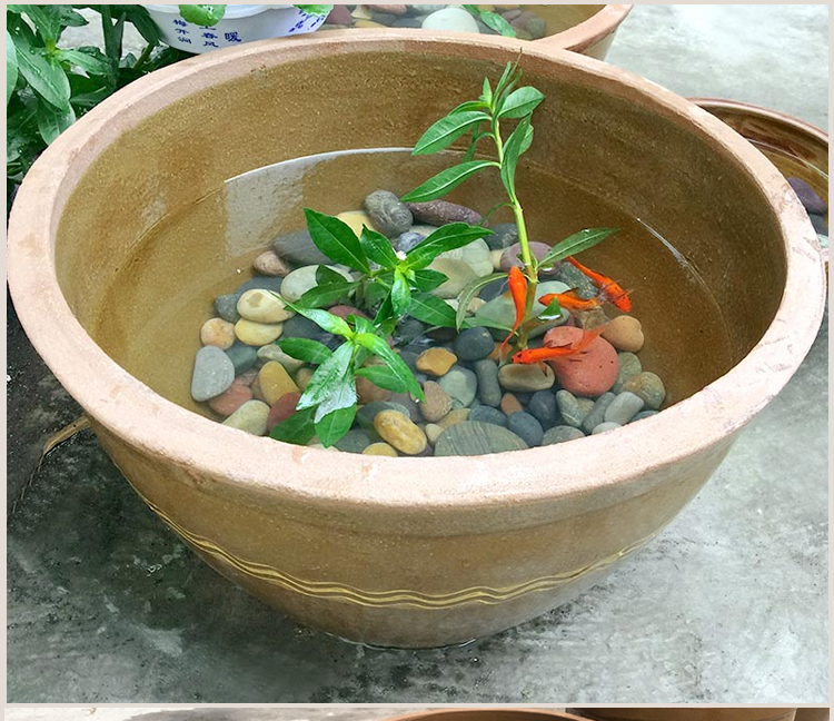泥盆鱼缸庭院家用大水缸荷花缸养鱼水缸陶瓷鱼缸养鱼盆特大老式瓷鱼缸