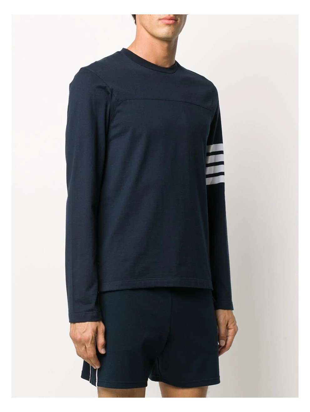 汤姆布朗 男士棉质4条纹长袖t恤衫 深蓝色 2/m【图片 价格 品牌 报价