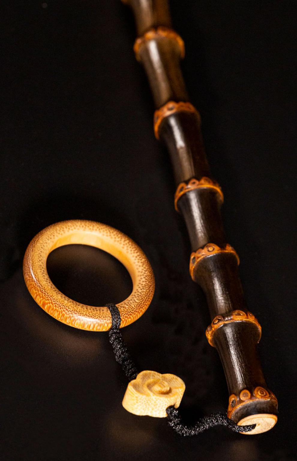 帝狼紫竹家教鞭实心竹手把件玉竹教鞭手工竹鞭教棍戒尺竹子 直径约1.