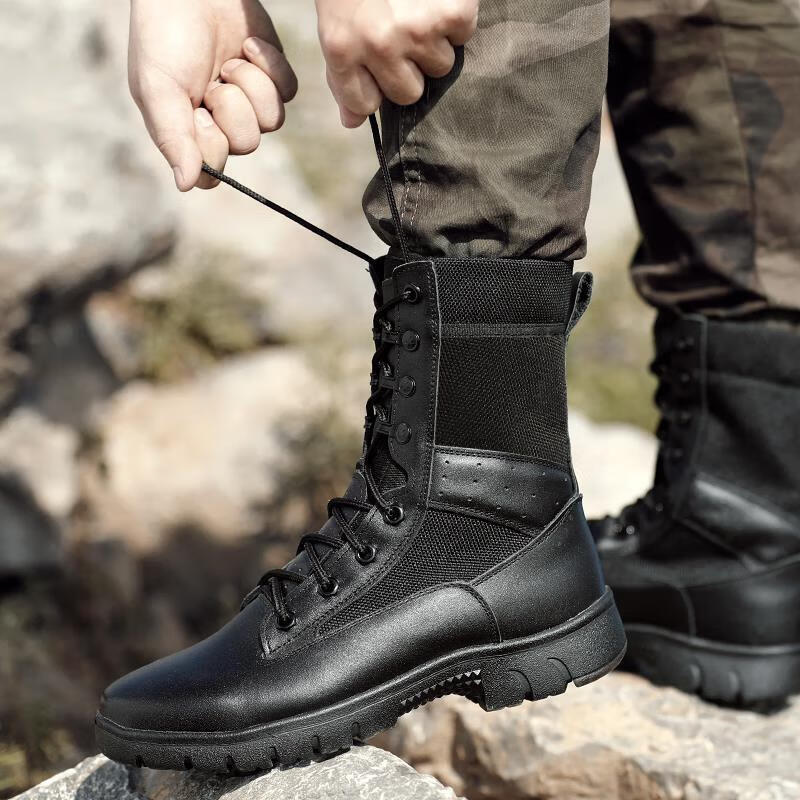 17式冬鞋保暖棉靴作战靴男超轻战术鞋减震防水作战训靴耐磨保安靴子