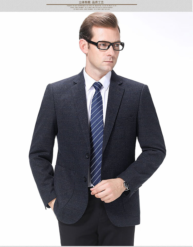 高档男装羊毛西服上衣商务休闲免烫秋款羊绒小西装男外套 款式八:9821