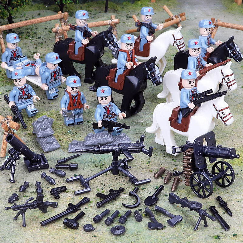 乐高(lego)男孩积木抗美援朝志愿军八路军红军拼装二战军事人仔