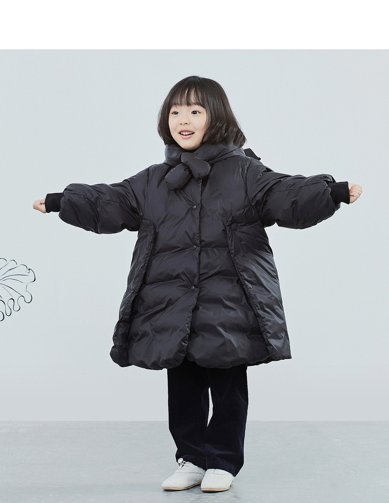 jnby by jnby江南布衣童装冬新款可爱小角帽长羽绒服 322亮绿 140cm