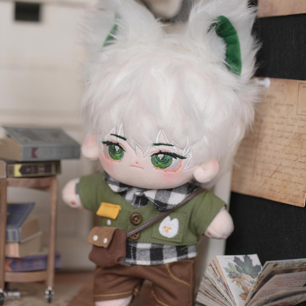 棉花娃娃男娃20厘米棉花娃娃新兔毛兽耳尾巴公仔带骨架 mafia 无骨架