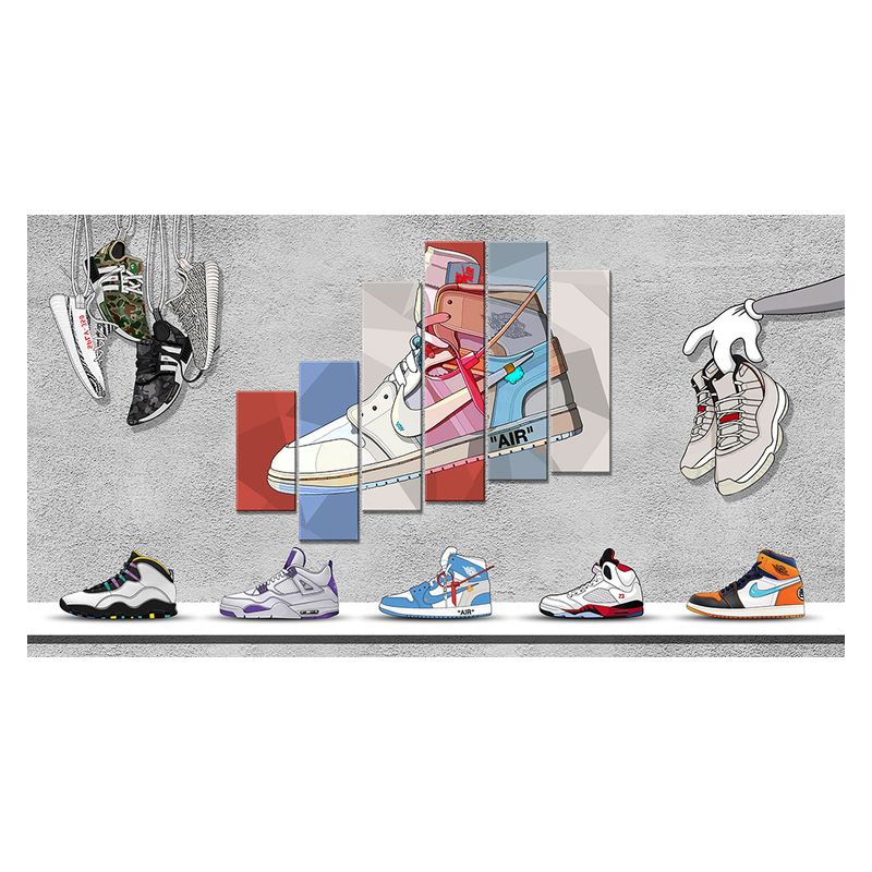 潮流壁纸 aj潮牌背景墙纸潮鞋店网红直播logo运动鞋子墙布潮流个性