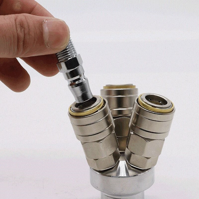 气泵气管接头压缩转换空压机三叉开关阀门空气管金属快速母头锁母