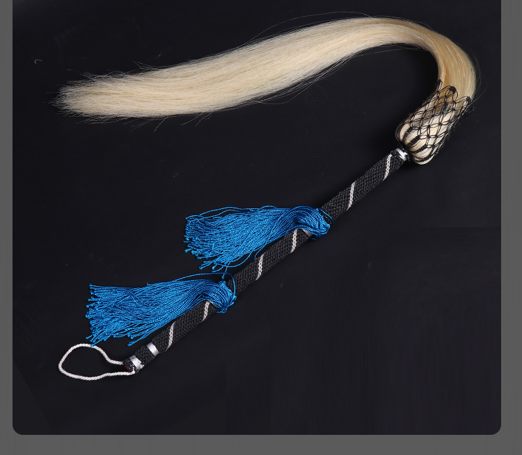 拂尘戏曲舞台道具 太监拂尘 马尾浮尘 太极蝇甩子 道教法器 道姑云帚