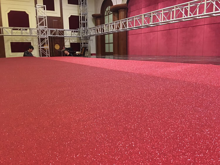 珠光地毯星光地毯闪光反光彩色婚庆婚礼舞台模特t台走秀道具酒店珠光