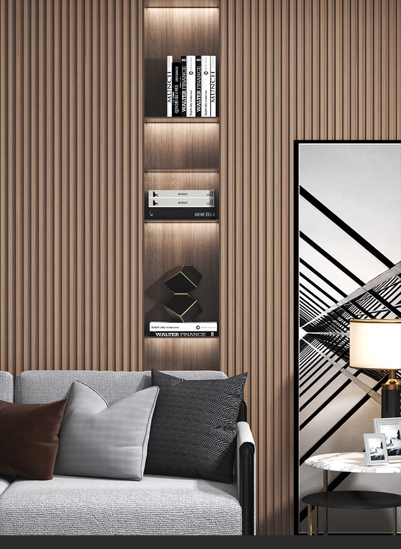 柒悦栖格栅板木格栅影视背景墙护墙板长城板实木格栅木饰面格珊隔栅