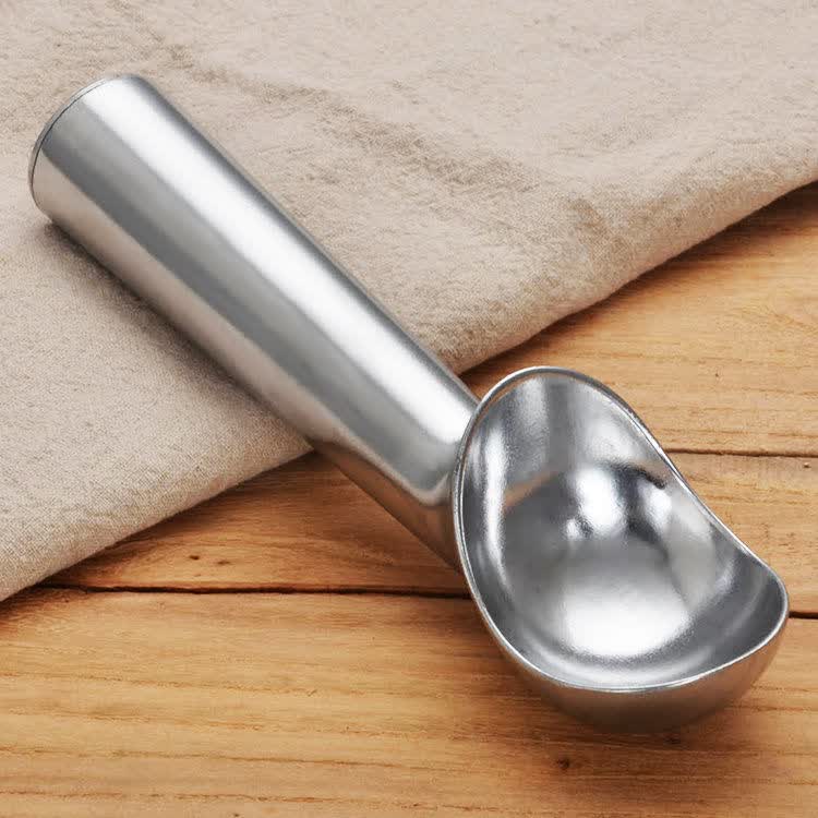 自融式雪糕勺冰激凌勺打球勺创意挖球器商用硬冰淇淋挖球勺子 亮光银