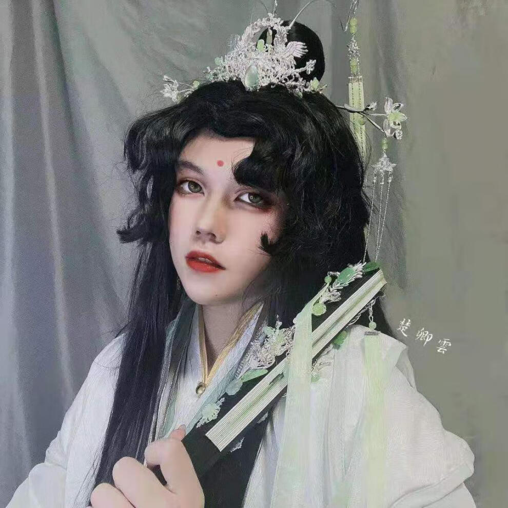 风师扇水师扇cos师青玄折扇风师娘娘发冠拍摄道具豪华版宣纸带装饰