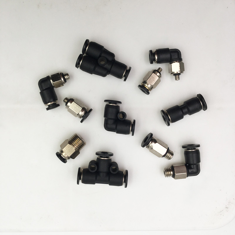 气动快速接头微型直头弯通气嘴迷你气管接头pc4m4pl6m45m5微型直通pc3