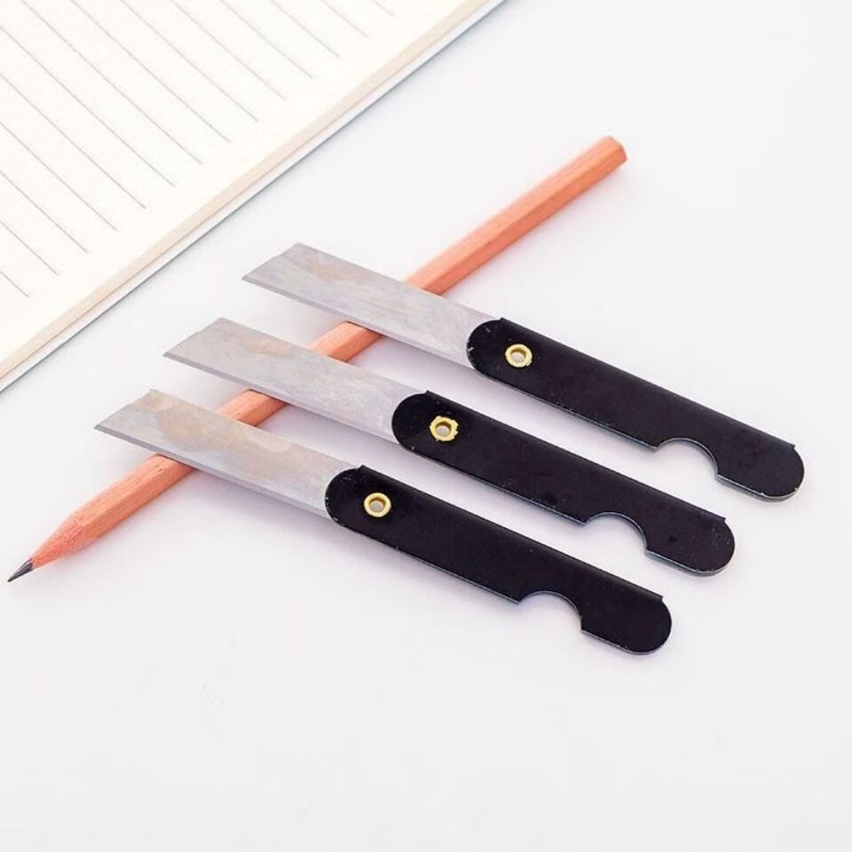 婕染不锈钢小刀铅笔刀学生削笔刀美工小刻刀裁纸刀8090后经典老式小刀