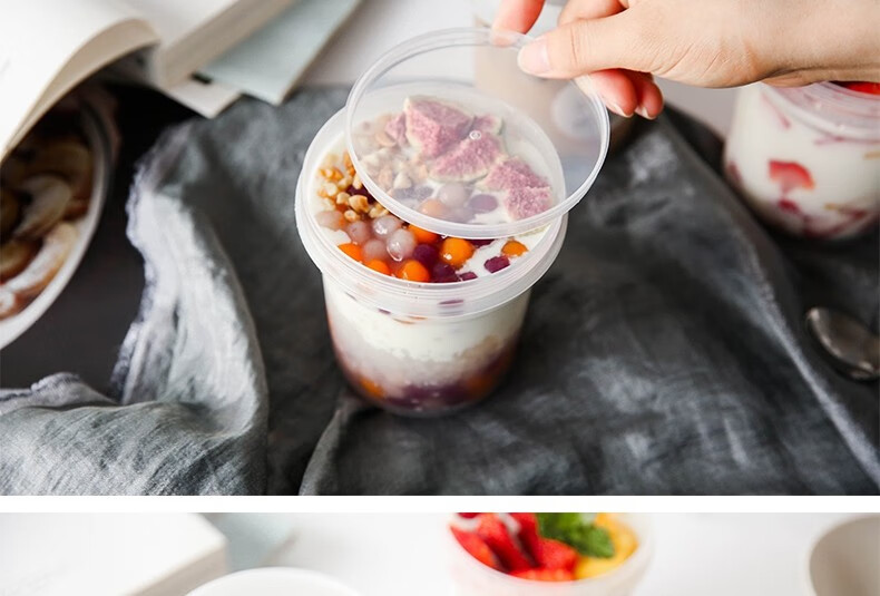 水果捞打包盒烧仙草芋圆冰粉专用碗糖水盒子商用甜品杯一次包装性