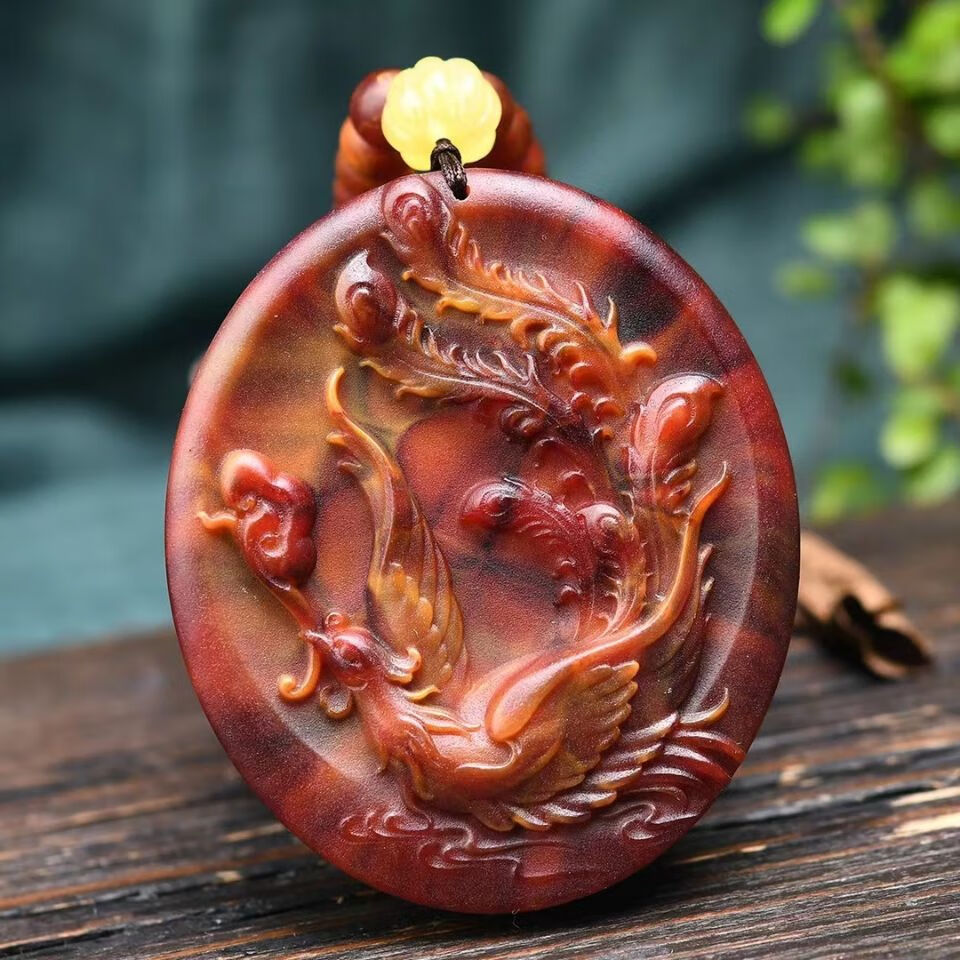 龙涎香吊坠 龙涎香灰琥珀"毛衣链凤凰吊坠7mm链子,持久留香,格70*60*