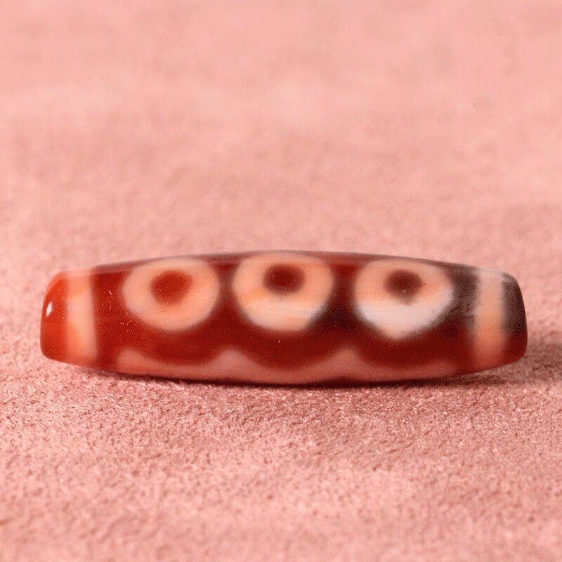 古珍西藏贵人满朱砂红肉玉髓玛瑙橘料三眼天珠情侣配饰吊坠手链送长辈