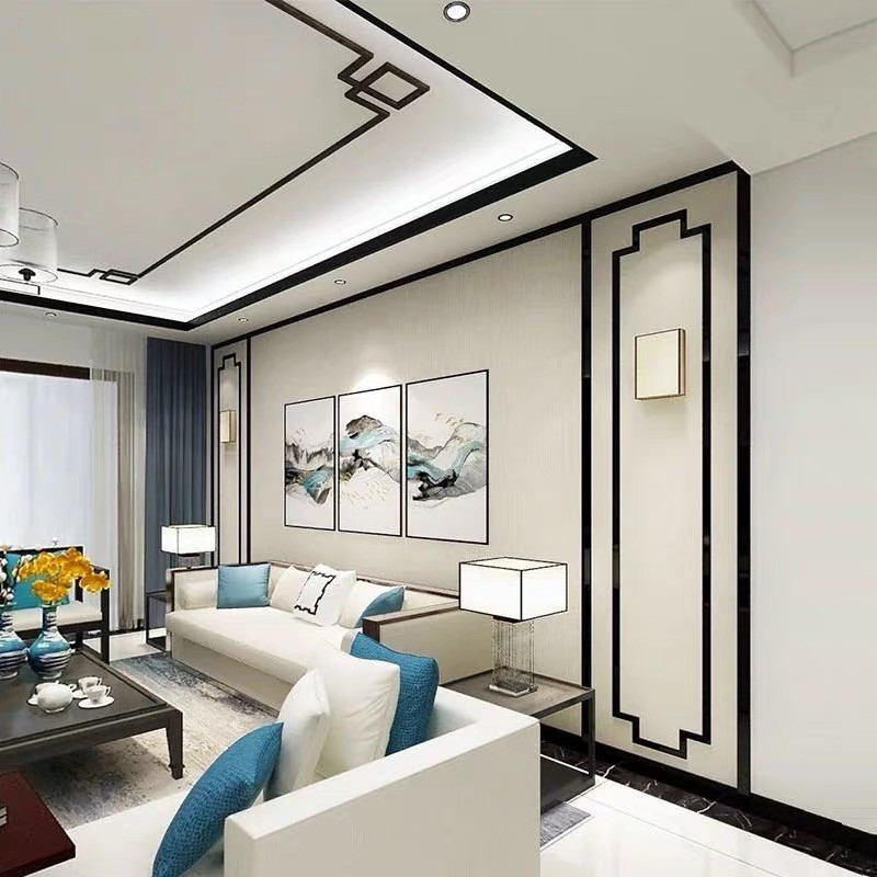 钛金装饰条黑钛金不锈钢角花中式中国结吊顶装饰角花金属u型线条包边