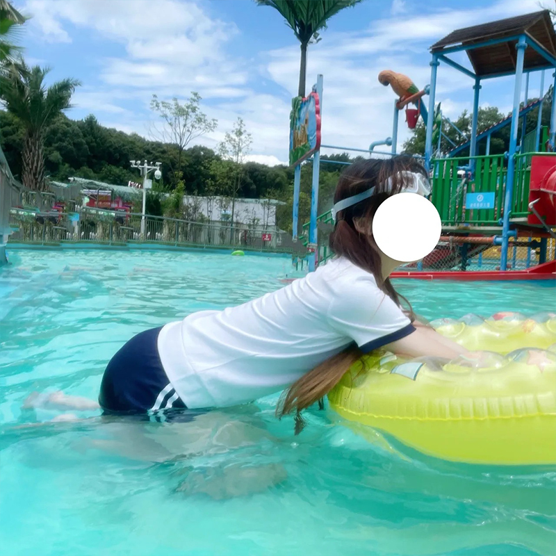 体操服舞蹈服 夏季带胸垫泳衣女可爱微胖纯欲风保守遮肚显瘦分体泳装