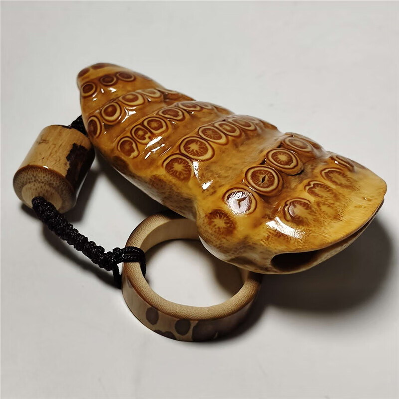 奥展老料龟甲罗汉天然异形玉竹根环文玩收藏手把件精细手工雕刻抛光