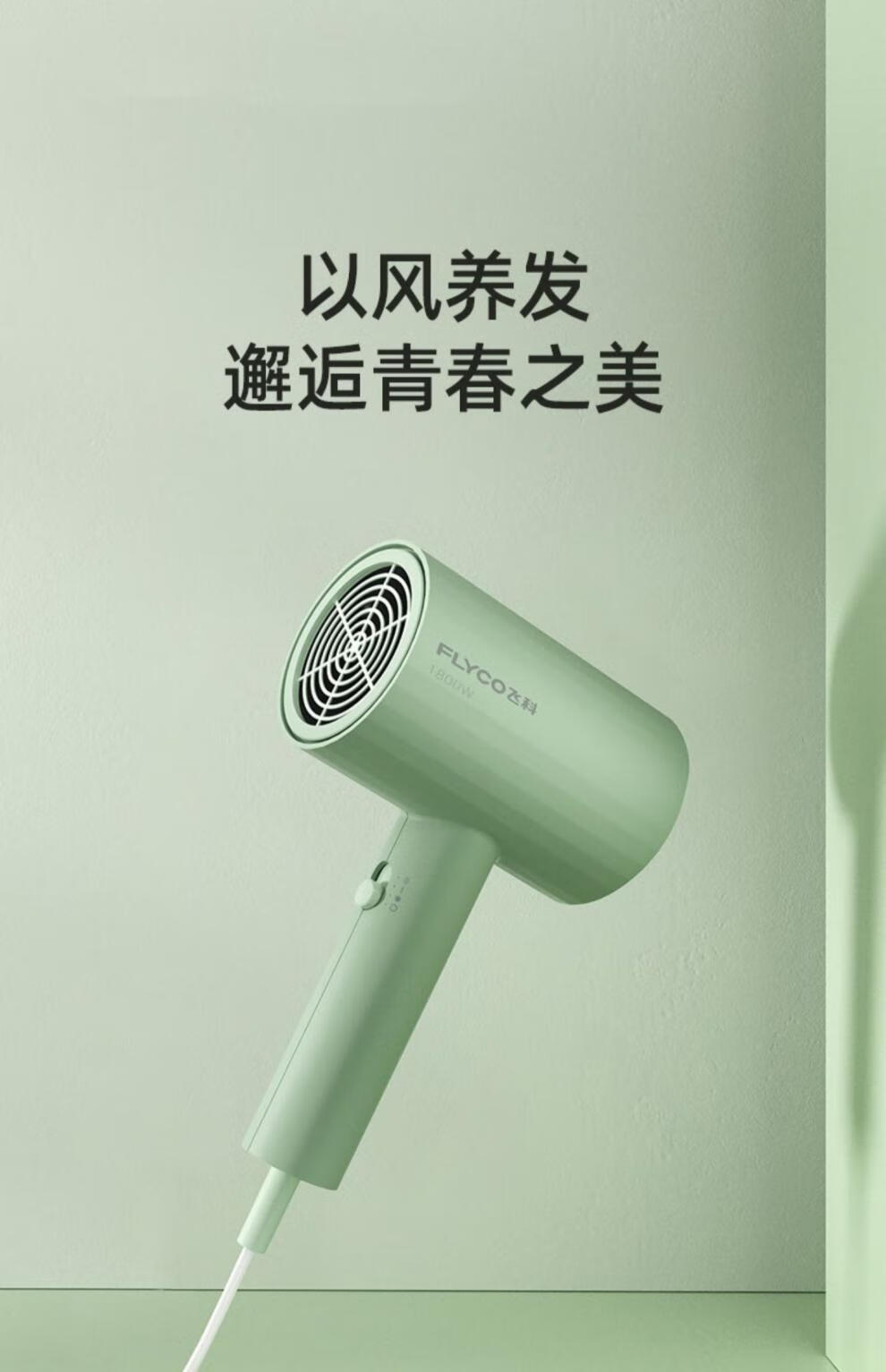 飞科吹风机家用大功率宿舍用学生负离子护发静音速干网红电吹风筒