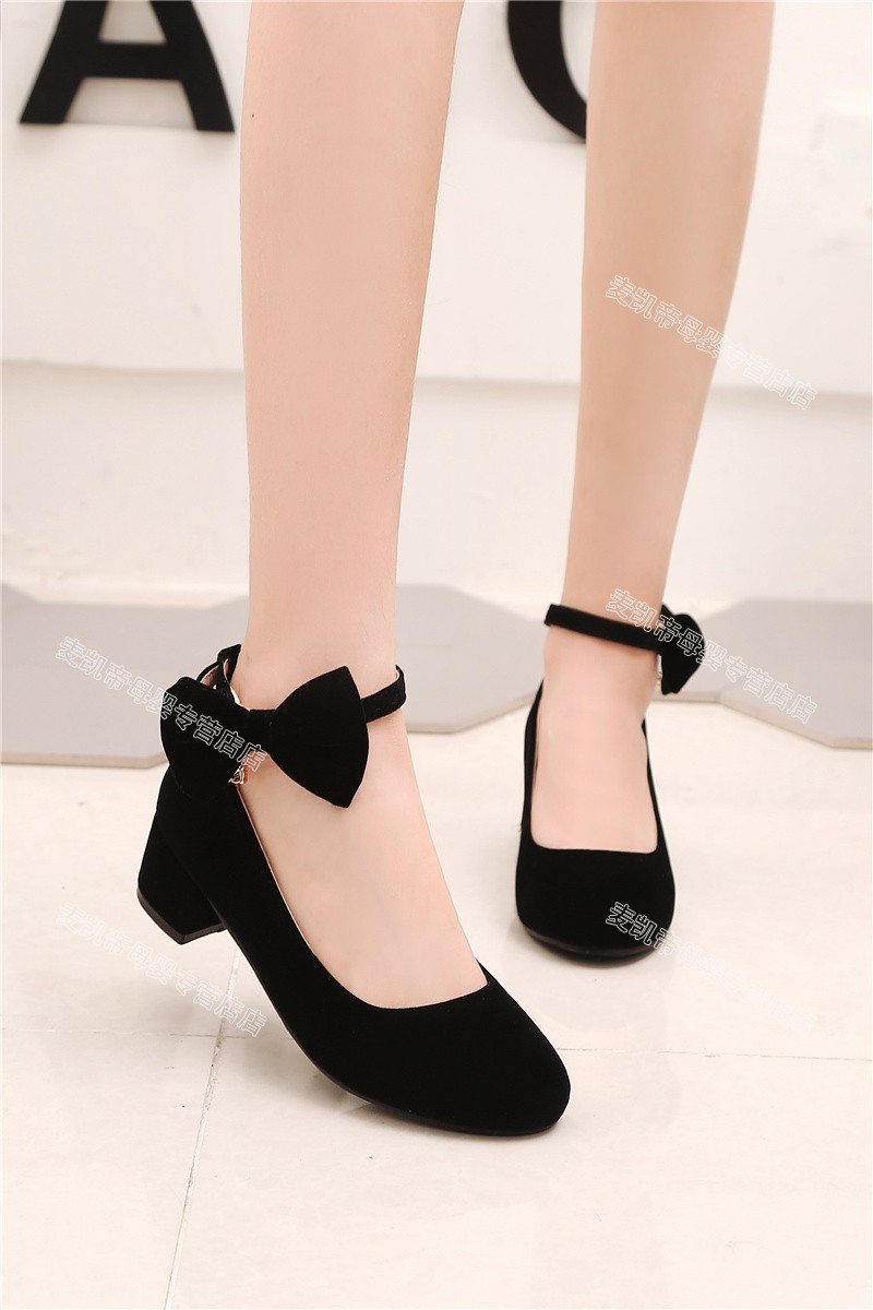 儿童高跟鞋蝴蝶结小皮鞋1215岁大童鞋公主表演单鞋女童红色鞋子时尚
