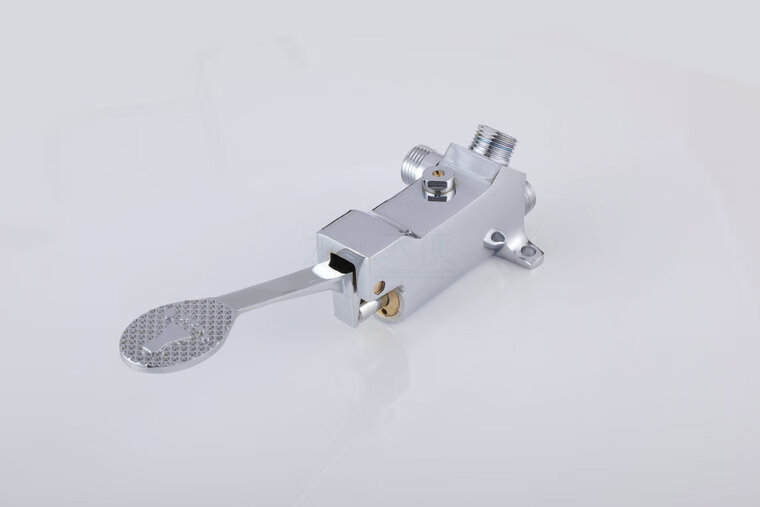 灿杨樱花铜材质脚踏水龙头开关阀 脚踏式菜盆单冷龙头 实验室脚踩水