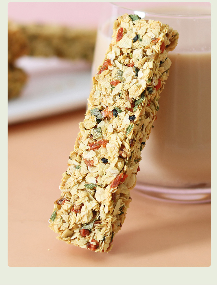 谷物棒燕麦棒代餐谷物蛋白消化粗粮饼干无蔗糖九蔬水果饱腹健康营养