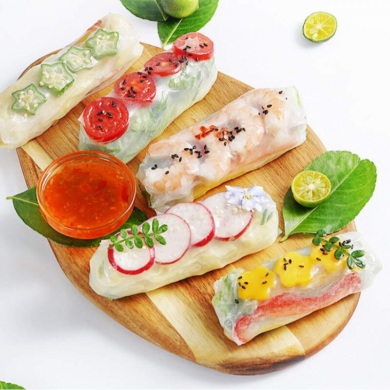 春卷皮透明 尚巧厨越南春卷皮水妈妈透明薄饼米皮米纸卷水晶春饼烘焙