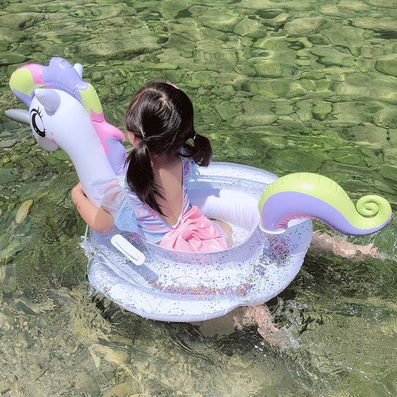 迪士尼(disney)游泳圈成年小鸭子恐龙女男儿童充气船便携公主泳圈趴圈