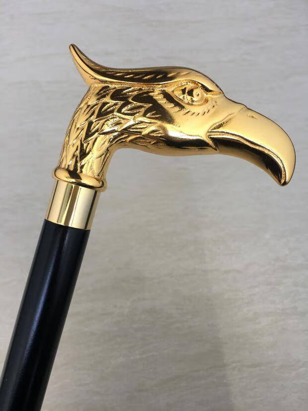 绅士手杖 贵族金拐棍影视剧文明棍银斯拐杖 镀金鹰头 镀金手柄【图片
