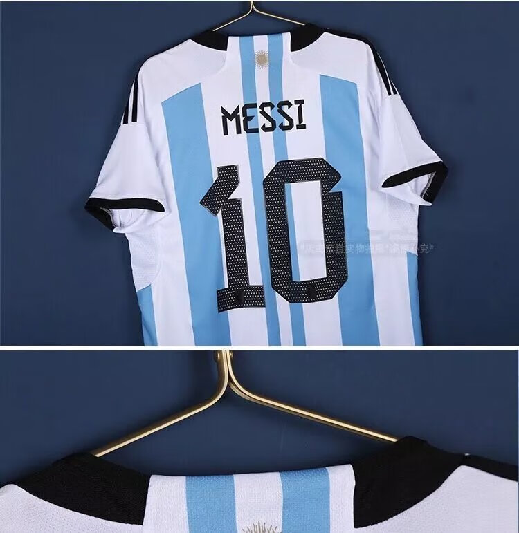 20-22世界杯阿根廷主场10号梅西国家队球衣9阿圭罗21迪巴拉足球服定制
