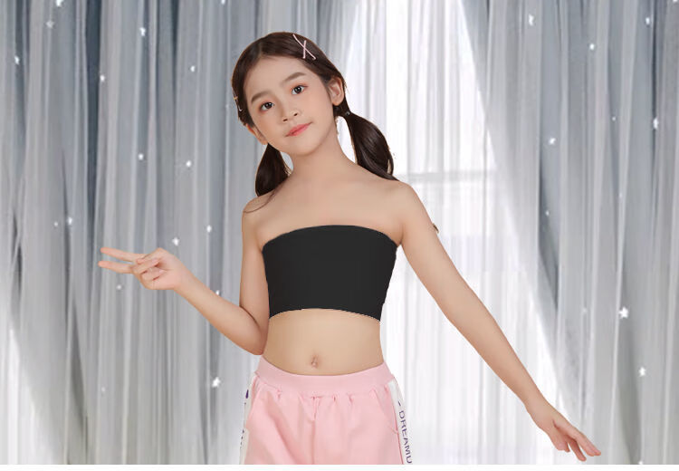 桑琴女童抹胸无肩带小背心女生内衣少女裹胸初中生中学生女大童儿童