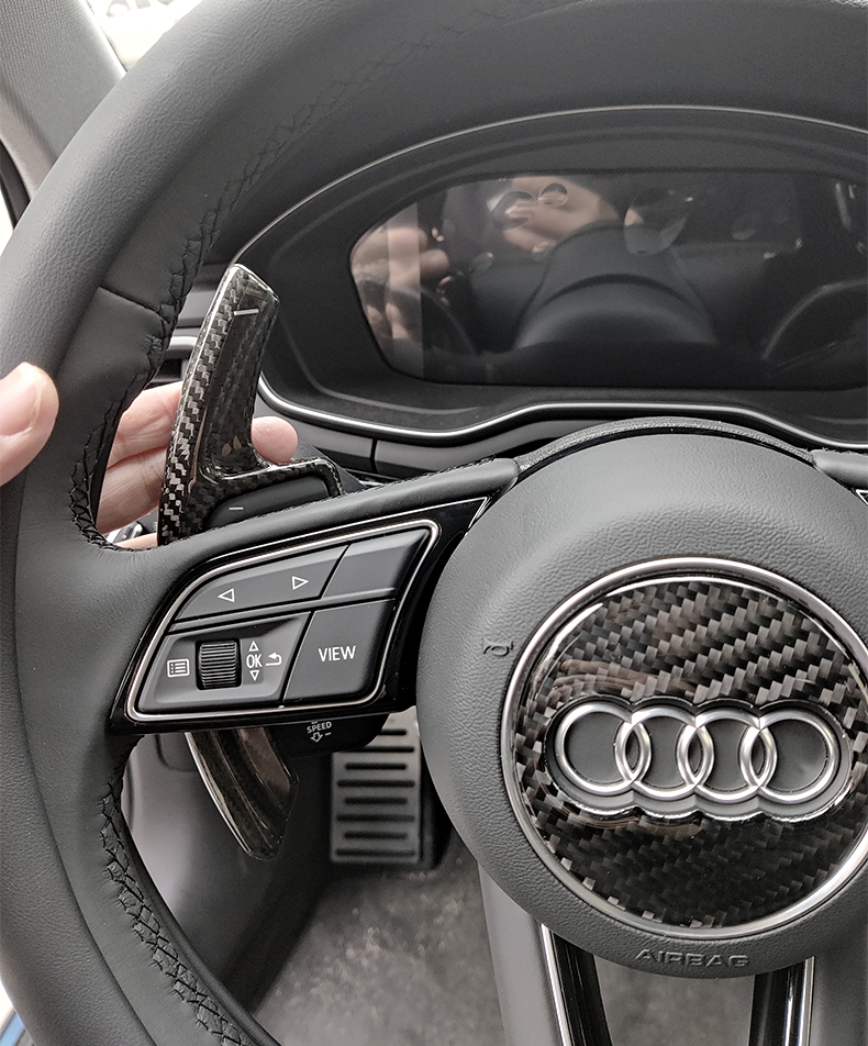奥迪a4l方向盘换挡拨片改装碳纤维q5a5a3a6a6l加装a7q3q2s5tt装饰定制