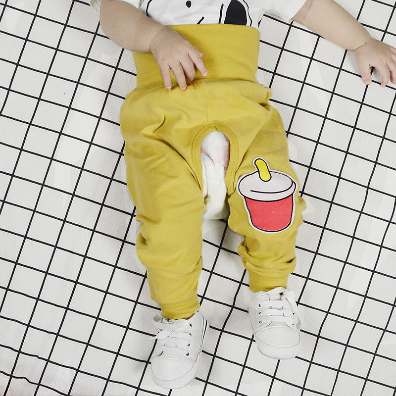 开裆裤男宝宝高腰婴儿开裆裤子长裤春秋冬打底裤棉0通用童装1秋裤熊猫