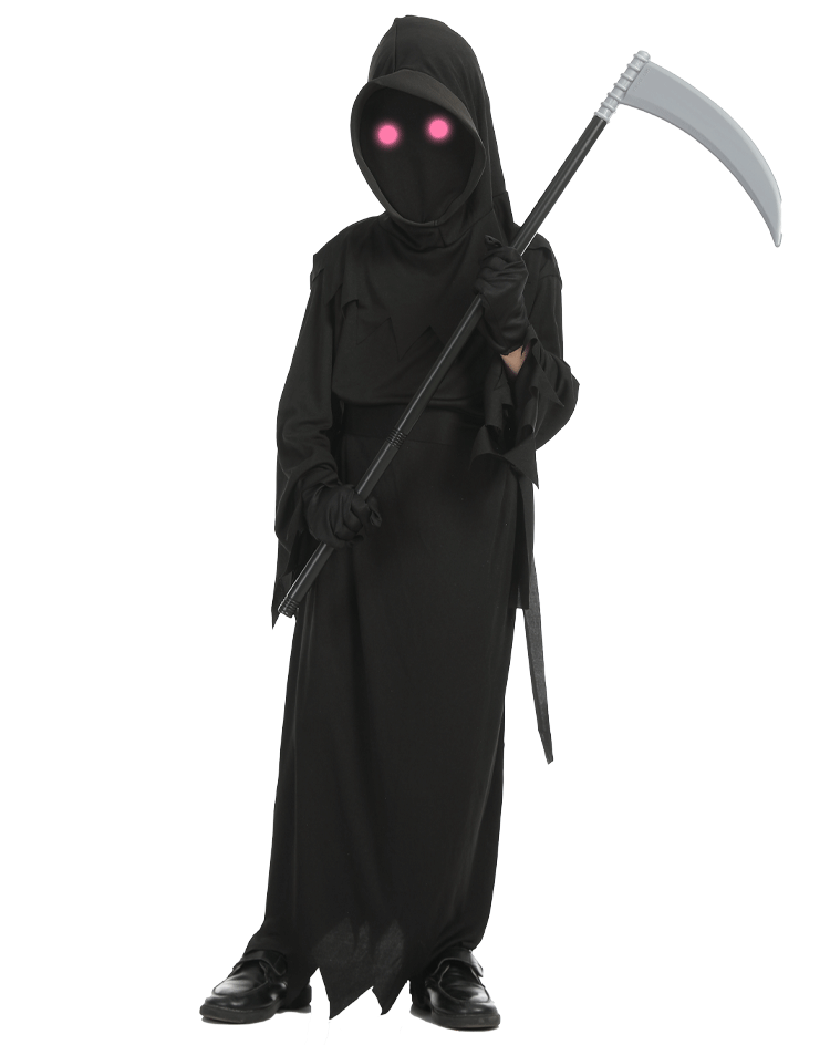 迪士尼(disney)商场同款万圣节儿童小孩恐怖红眼死神服装镰刀怪鬼黑暗