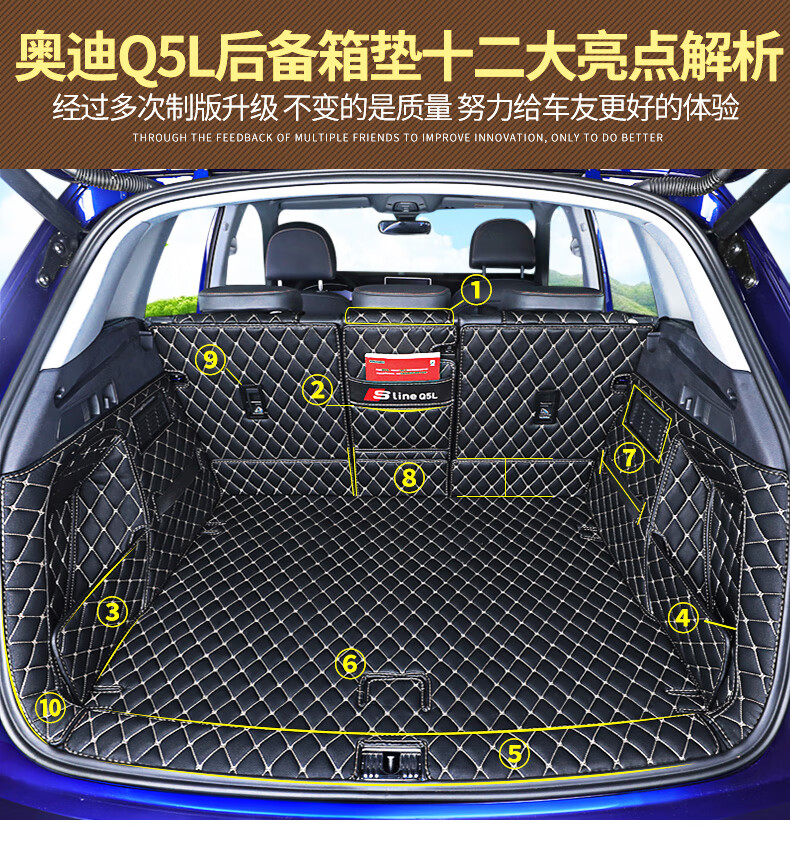 车烽特奥迪q5l后备箱垫全包围2021款q5l专用后备箱垫1821款奥迪q5l
