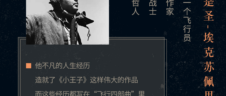 正版空军飞行员小王子圣埃克苏佩里著无删减原版小王子的作者圣埃克
