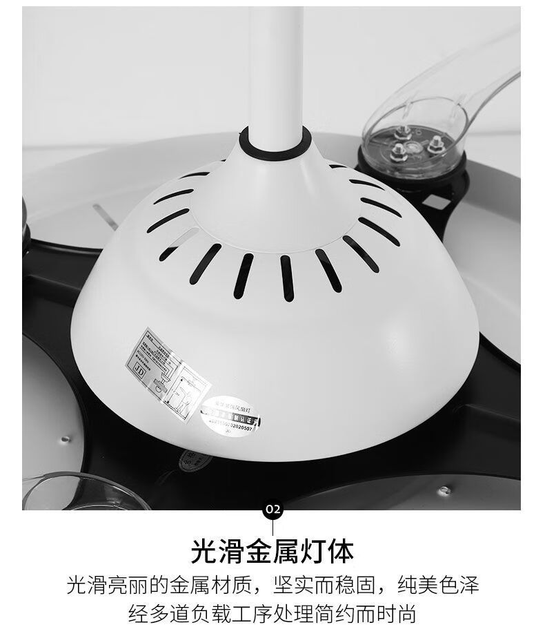 广东中山古镇蒲公英吊灯豪华智能隐形风扇灯音乐蓝牙吊扇灯简约餐厅