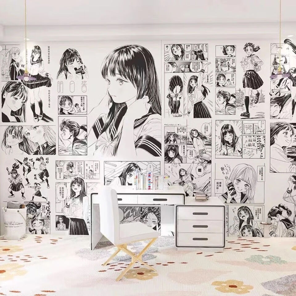 jojo的奇幻冒险漫画墙纸鬼灭之刃咒回宿舍装饰漫画墙打印漫画贴纸热血